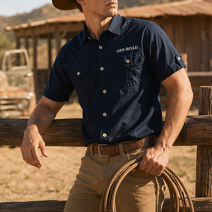 Men's Off Road Military Tactical Workwear Cotton Shirt - Navy - 5XL - image 6