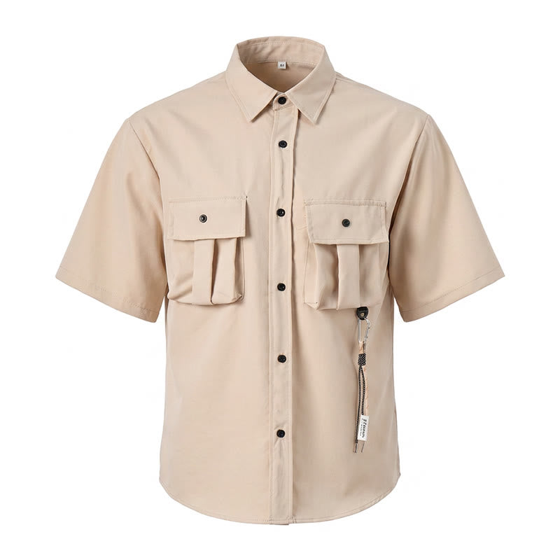 Men's Oversized Utility Workwear Shirt With Detachable Strap - image 9