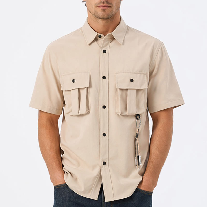 Men's Oversized Utility Workwear Shirt With Detachable Strap - image 1