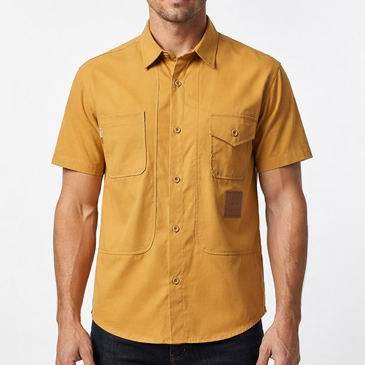 Men's City Boy Workwear Shirt With Retro Label Patch - image 1