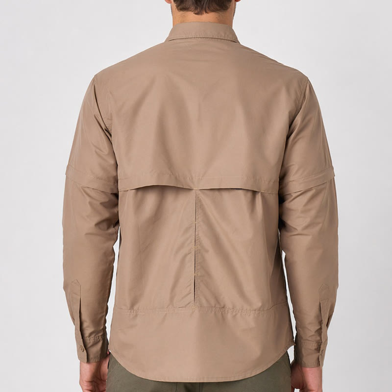 Men's Tactical Convertible Zip-Off Sleeve Workwear Shirt - image 2