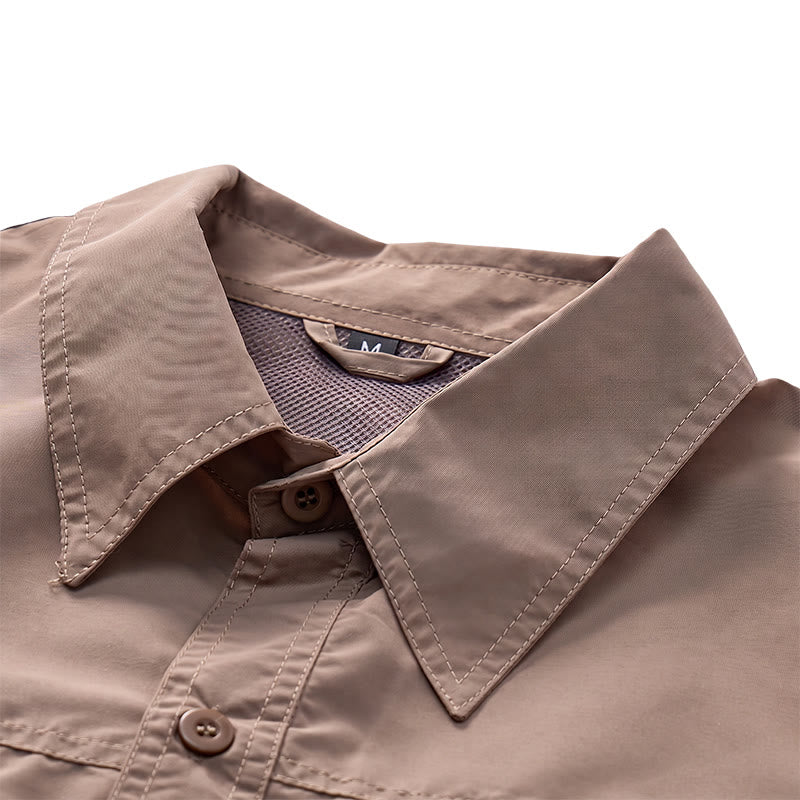 Men's Tactical Convertible Zip-Off Sleeve Workwear Shirt - image 7