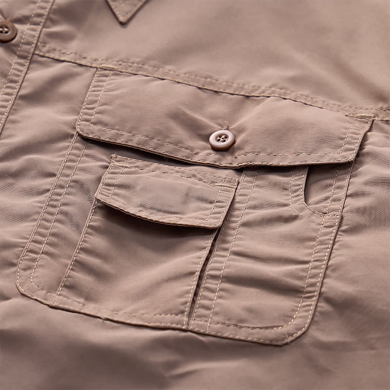 Men's Tactical Convertible Zip-Off Sleeve Workwear Shirt - image 9