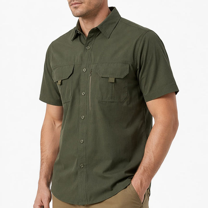 Men's Summer Outdoor Multi-Pocket Workwear Shirt - image 3