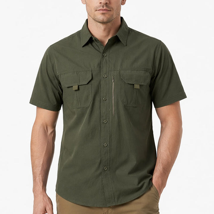 Men's Summer Outdoor Multi-Pocket Workwear Shirt - image 1
