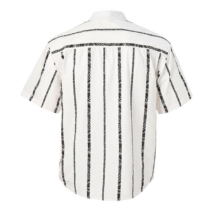 Trendy Tribal Stripe Print Lightweight Summer Cotton Shirt - image 11