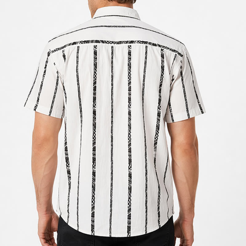Trendy Tribal Stripe Print Lightweight Summer Cotton Shirt - image 2