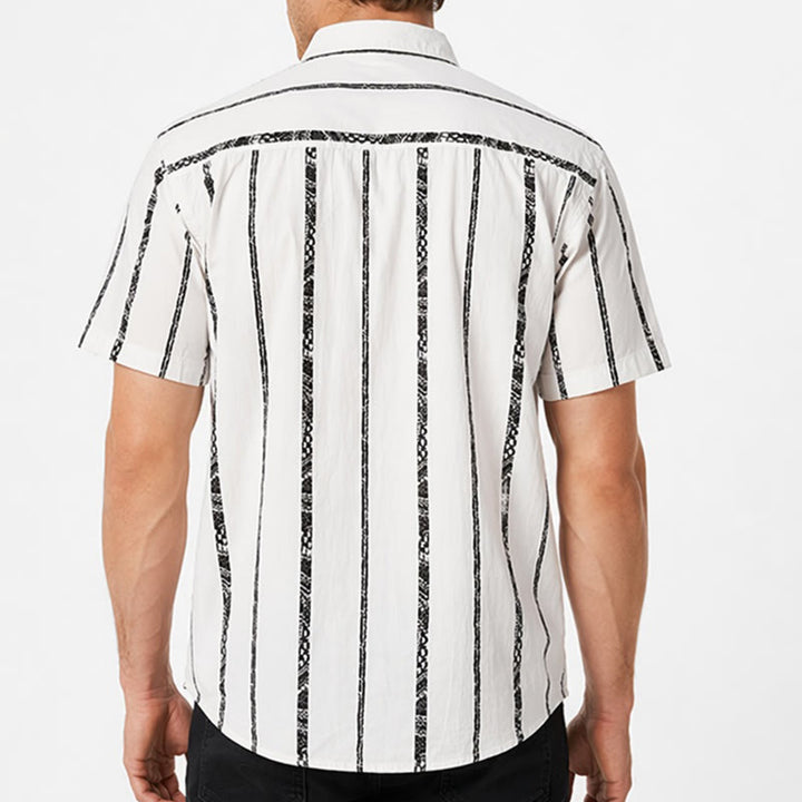 Trendy Tribal Stripe Print Lightweight Summer Cotton Shirt - image 2