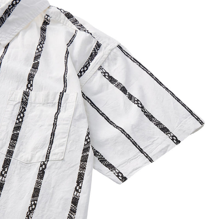 Trendy Tribal Stripe Print Lightweight Summer Cotton Shirt - image 9