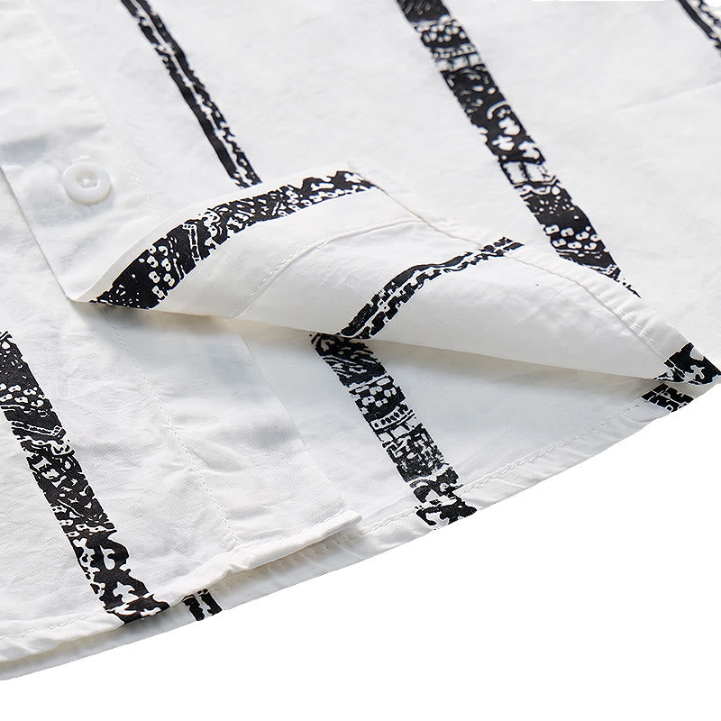 Trendy Tribal Stripe Print Lightweight Summer Cotton Shirt - image 8