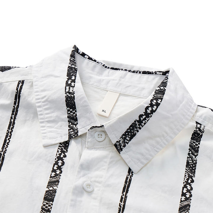 Trendy Tribal Stripe Print Lightweight Summer Cotton Shirt - image 5