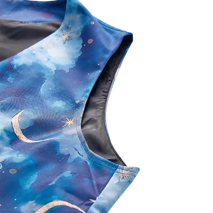 Men's Starry Night Print Party Wear Suit Vest - image 8