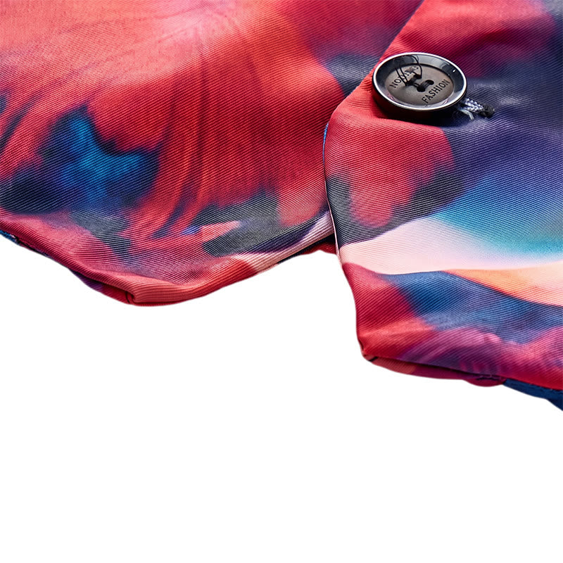 Men's Abstract Art Print Color Block Suit Vest - image 7