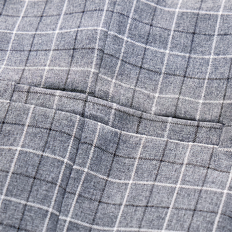 Men's Gray Checkered Formal Business Suit Vest - image 6
