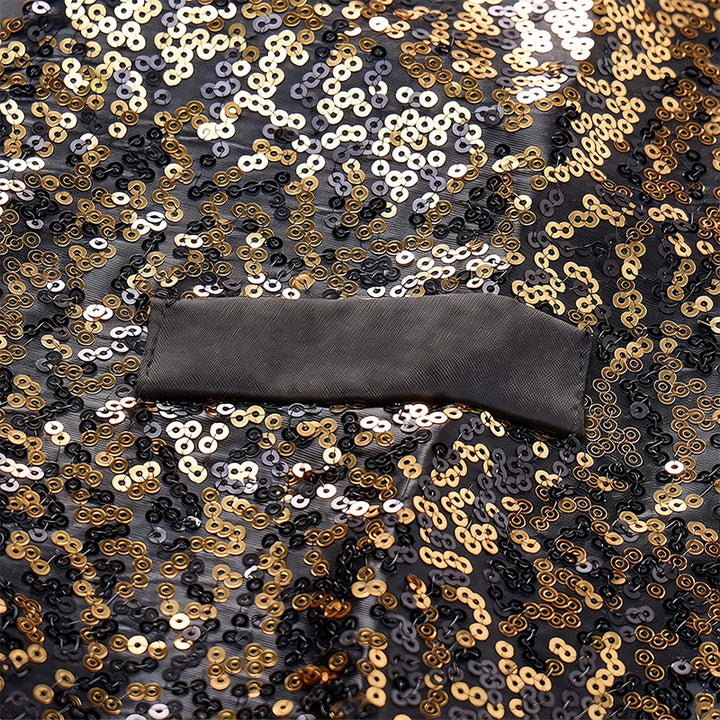 Men's Gold & Black Ombre Color Nightclub Sequin Vest - image 6