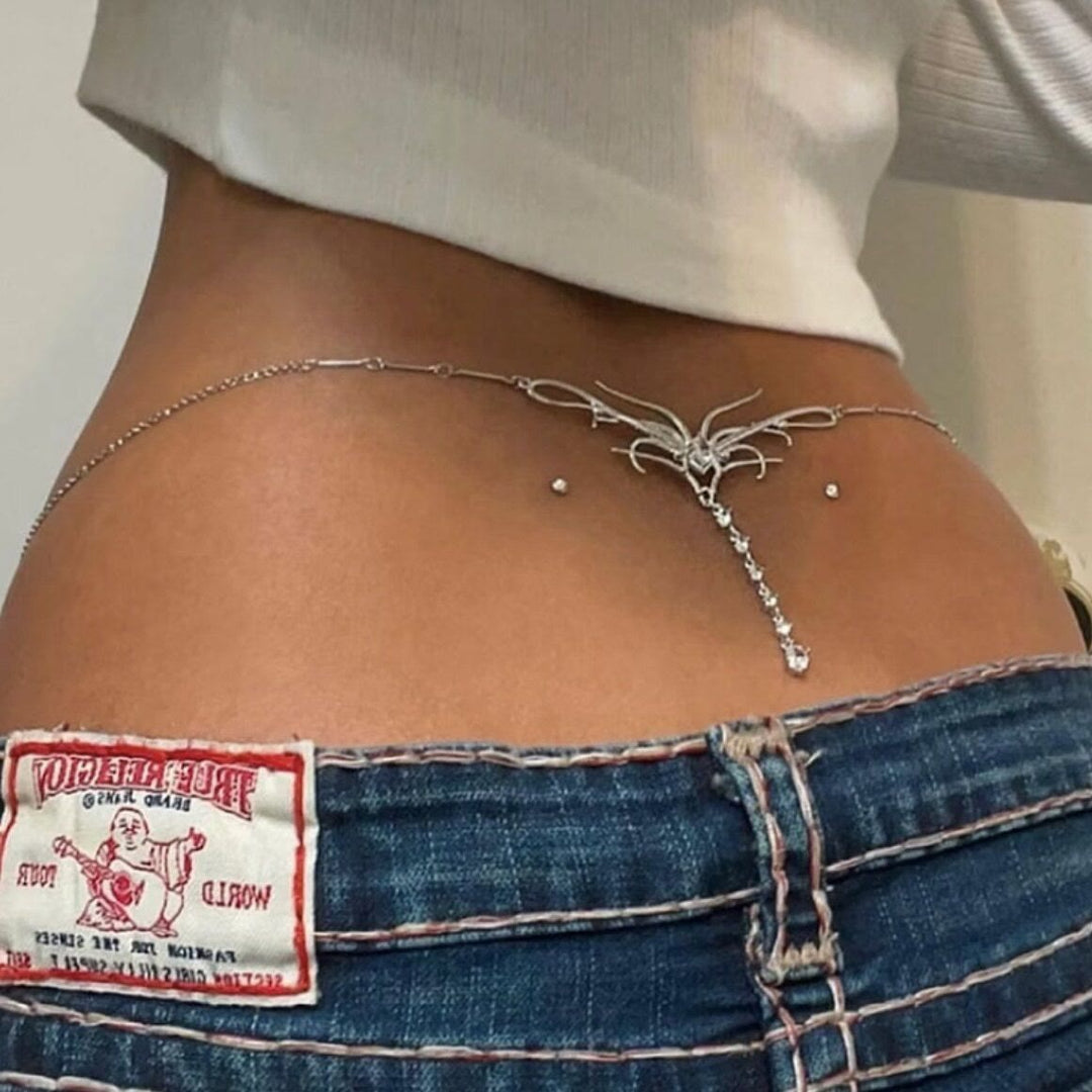 Women's Boho Rhinestone Fairy Belly Waist Chain - image 3