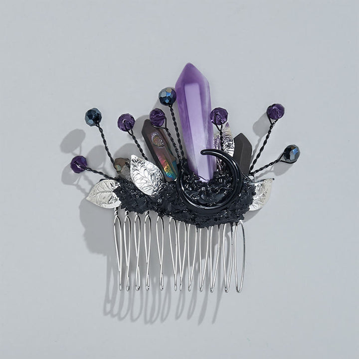 Women's Enchanted Real Crystal Leaf Detailed Hair Comb - image 11