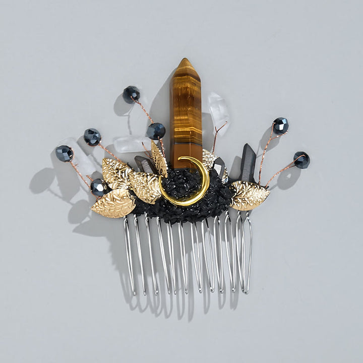 Women's Enchanted Real Crystal Leaf Detailed Hair Comb - image 13