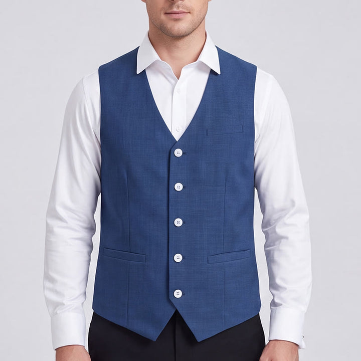Men's Linen Blend Single Breasted Casual Vest - image 1