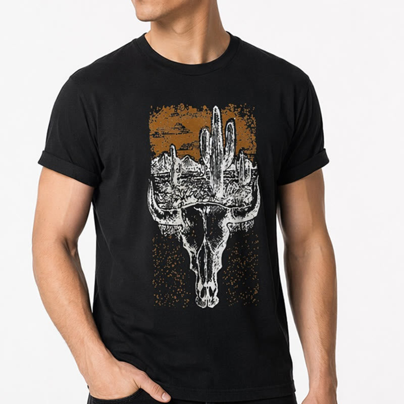 Badlands Vibes Longhorn Skull & Cactus Western T-shirt - image 4