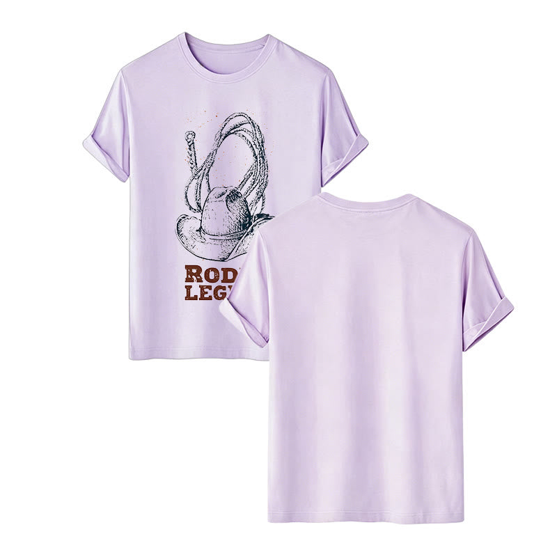 Cowboy Hat & Lasso Print Rodeo Legend Western T-shirt - Violet - 2XL - image 14