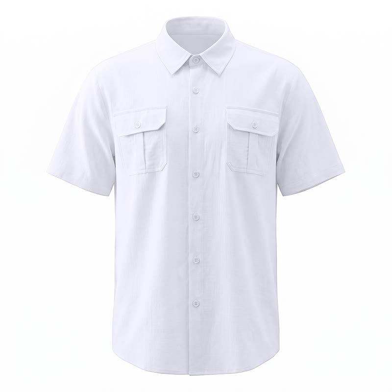 Men's Solid Color Daily Office Casual Pure Cotton Shirts - image 12