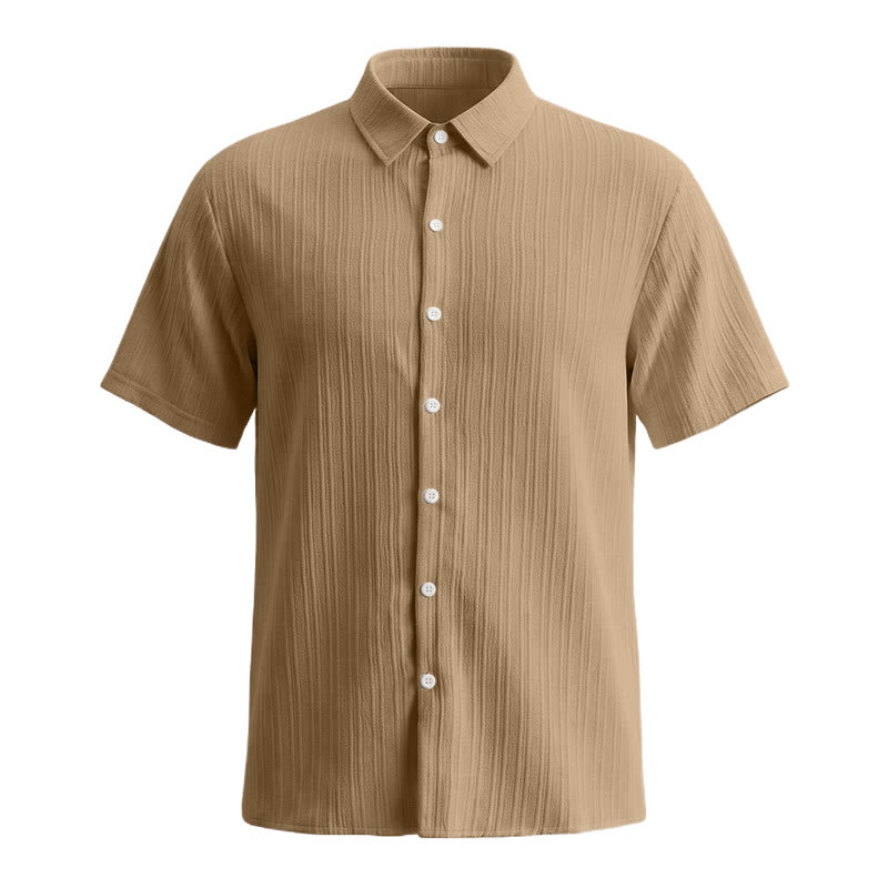 Men's Cotton Linen Striped Jacquard Casual Shirt - image 38