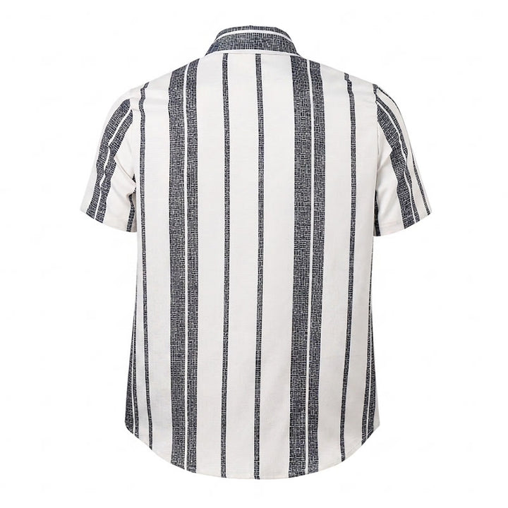 Tropical Resort Beach Summer Casual Striped Linen Shirt - image 10