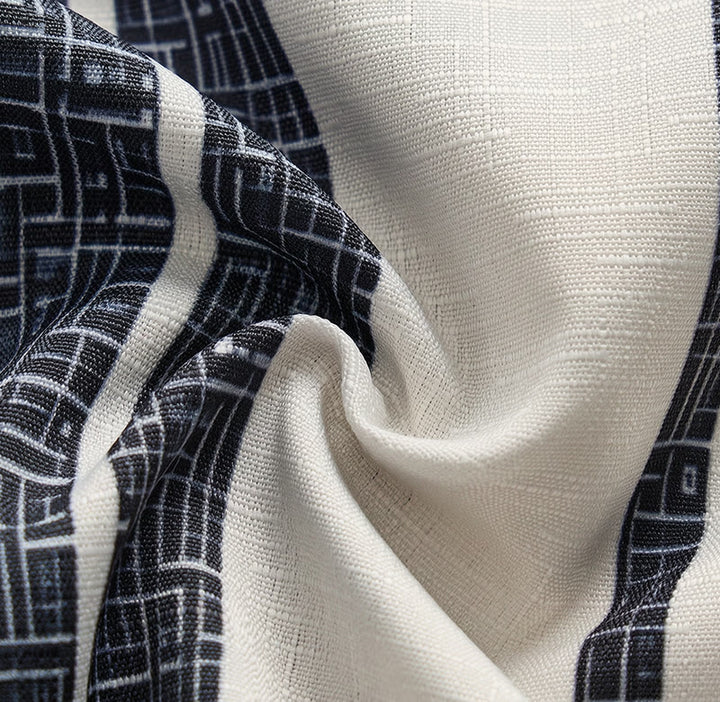 Tropical Resort Beach Summer Casual Striped Linen Shirt - image 6