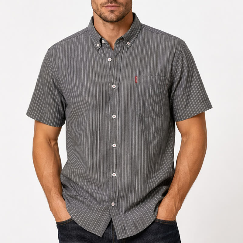 Work To Weekend Everyday Striped Cotton Shirt - image 1