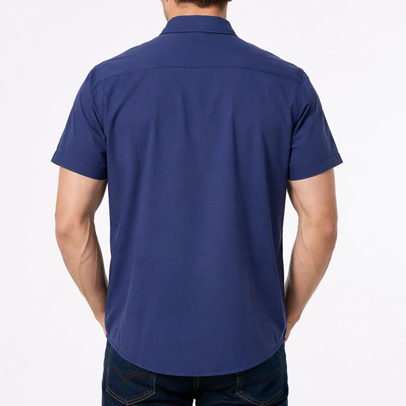 Men's Trendy Two-Tone Contrast Trim Cotton Shirt - image 2