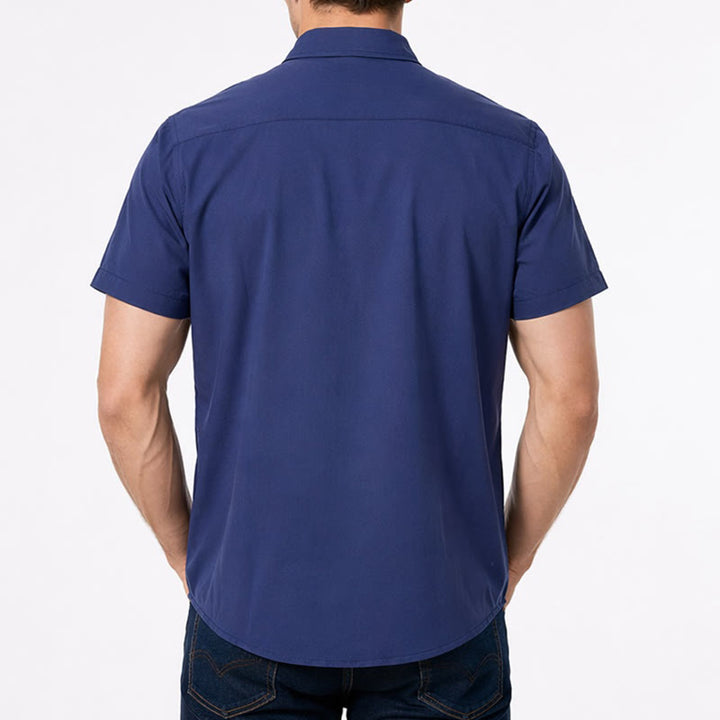 Men's Trendy Two-Tone Contrast Trim Cotton Shirt - image 2