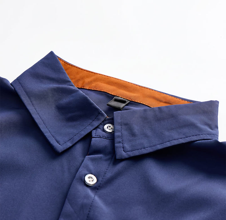 Men's Trendy Two-Tone Contrast Trim Cotton Shirt - image 7