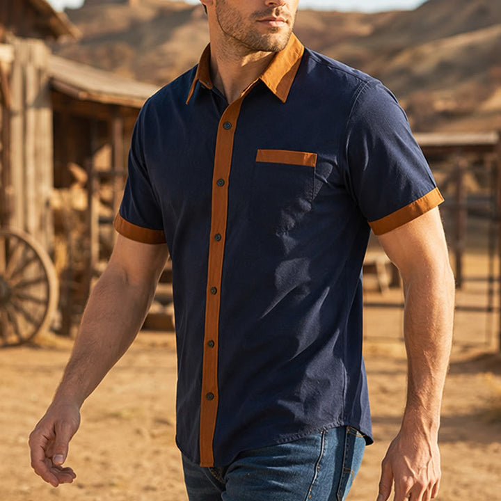 Men's Summer Bodybuilder Style Contrast Orange Trim Shirt - image 12