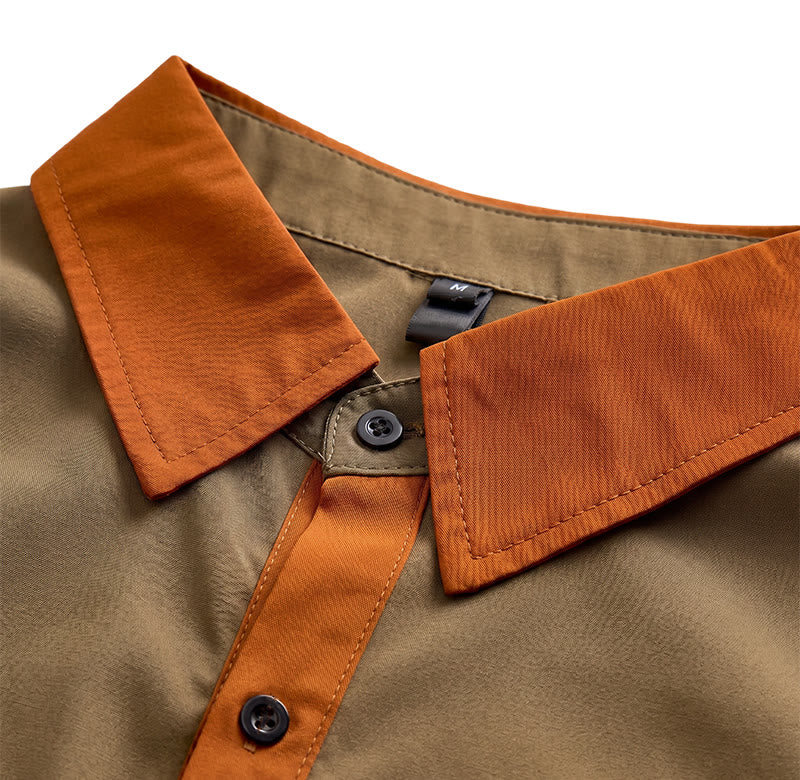 Men's Summer Bodybuilder Style Contrast Orange Trim Shirt - image 6