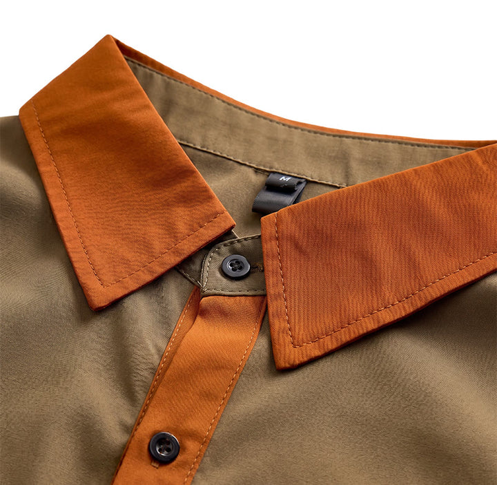 Men's Summer Bodybuilder Style Contrast Orange Trim Shirt - image 6