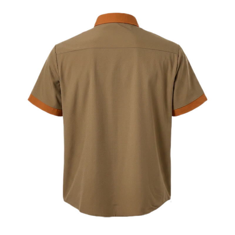 Men's Summer Bodybuilder Style Contrast Orange Trim Shirt - image 4
