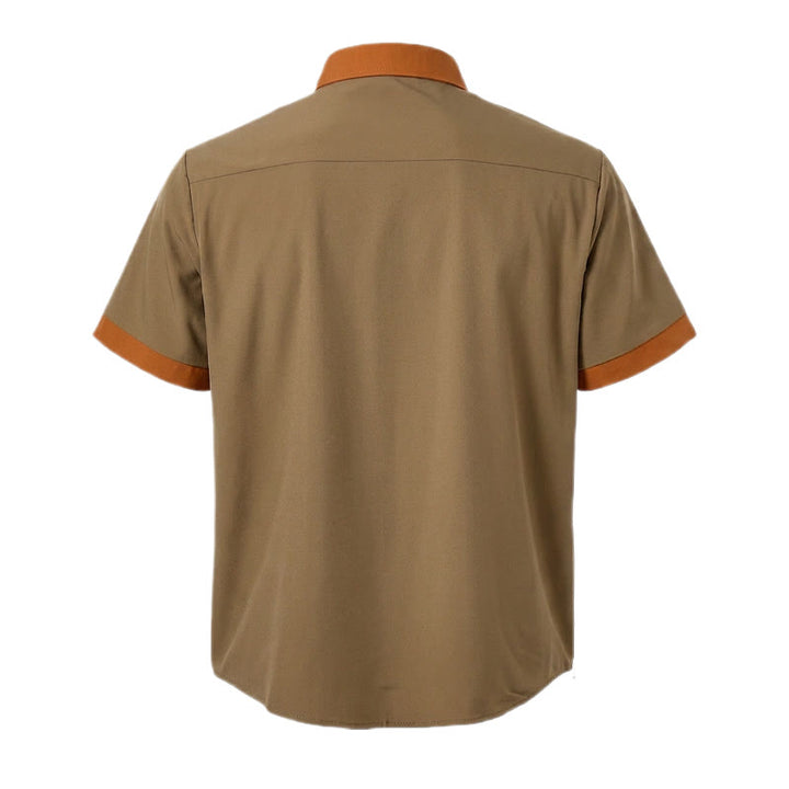 Men's Summer Bodybuilder Style Contrast Orange Trim Shirt - image 4