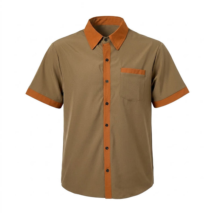 Men's Summer Bodybuilder Style Contrast Orange Trim Shirt - image 5