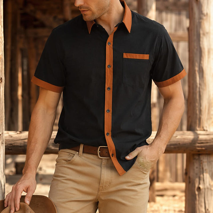 Men's Summer Bodybuilder Style Contrast Orange Trim Shirt - image 10