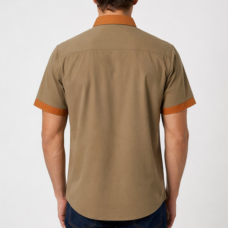 Men's Summer Bodybuilder Style Contrast Orange Trim Shirt - image 2