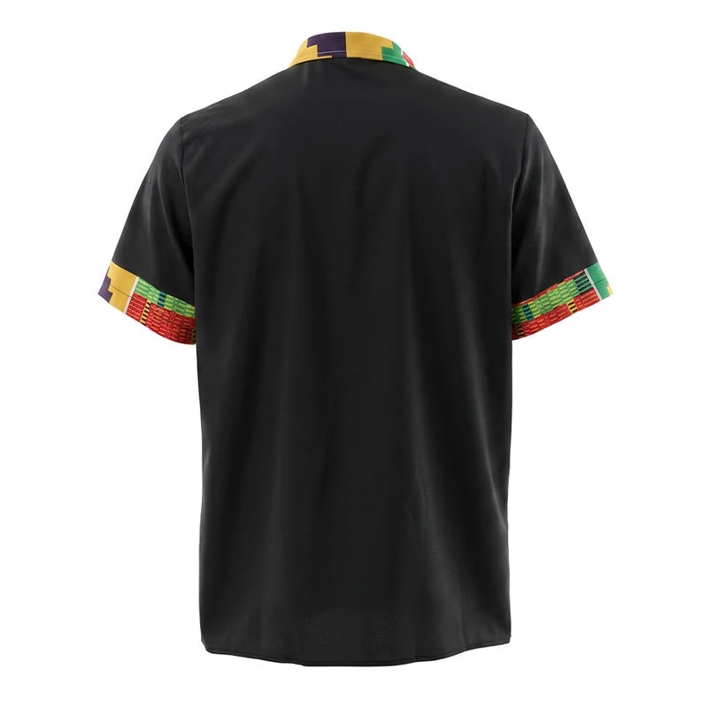 Men's Ethnic Print Patchwork Festival Statement Shirt - image 8