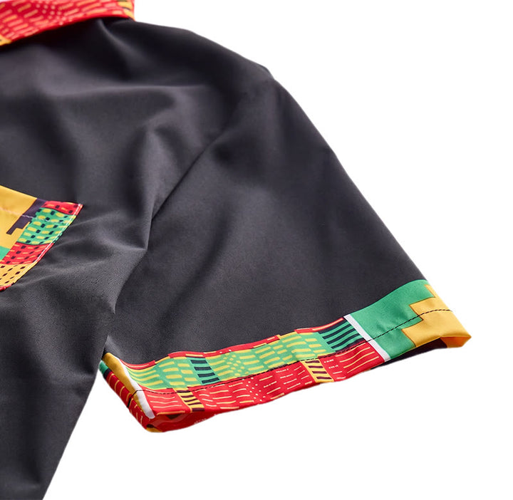 Men's Ethnic Print Patchwork Festival Statement Shirt - image 14