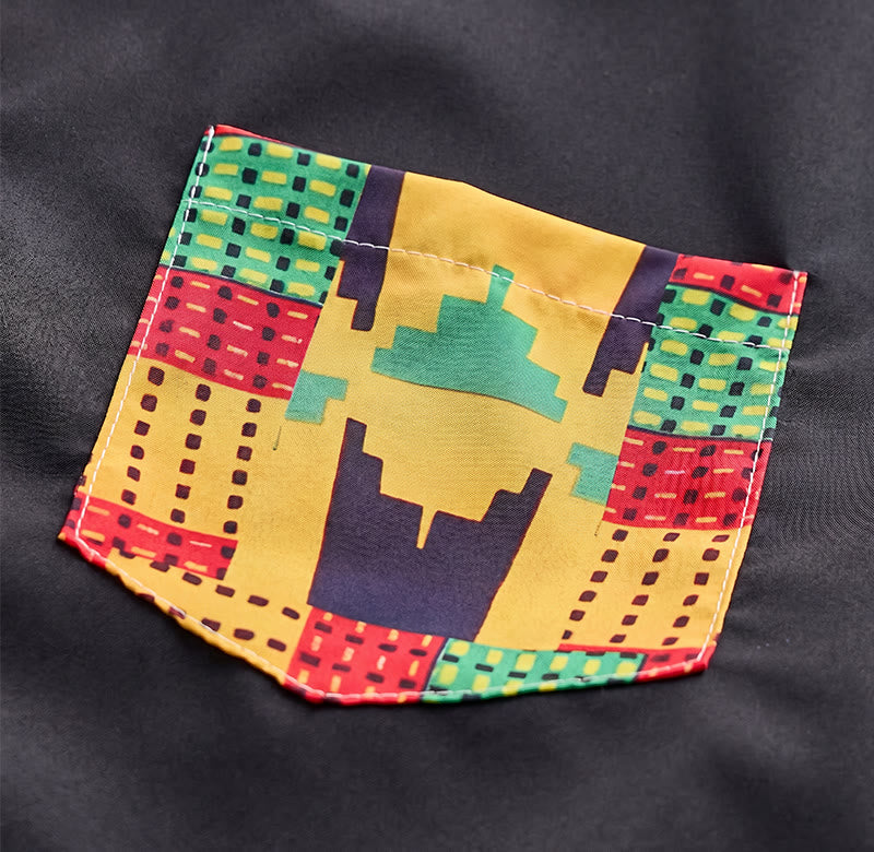 Men's Ethnic Print Patchwork Festival Statement Shirt - image 12