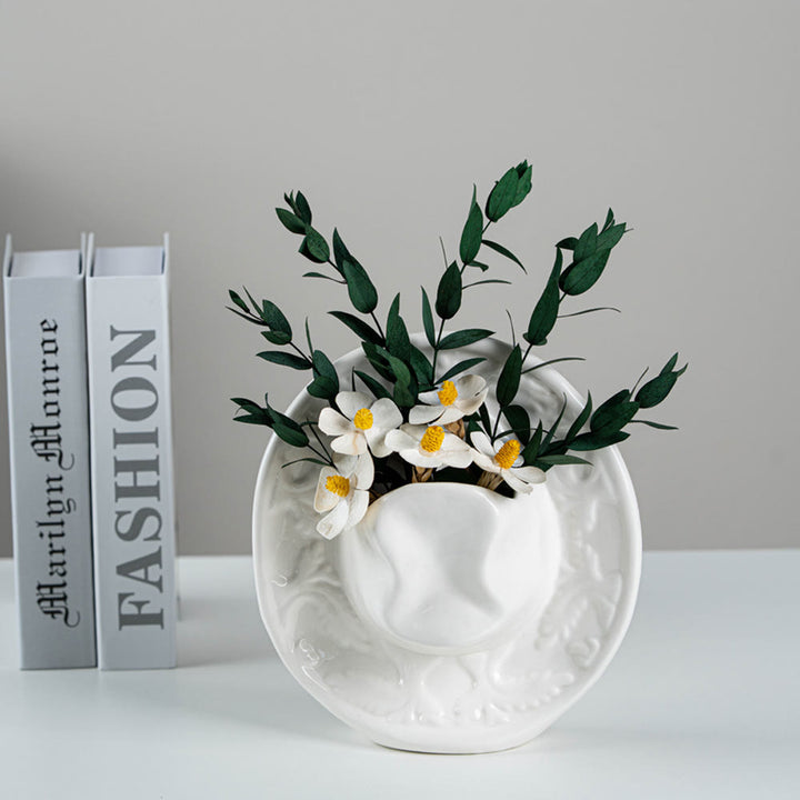 Cowboy Hat Ceramic Wall Vase - image 4