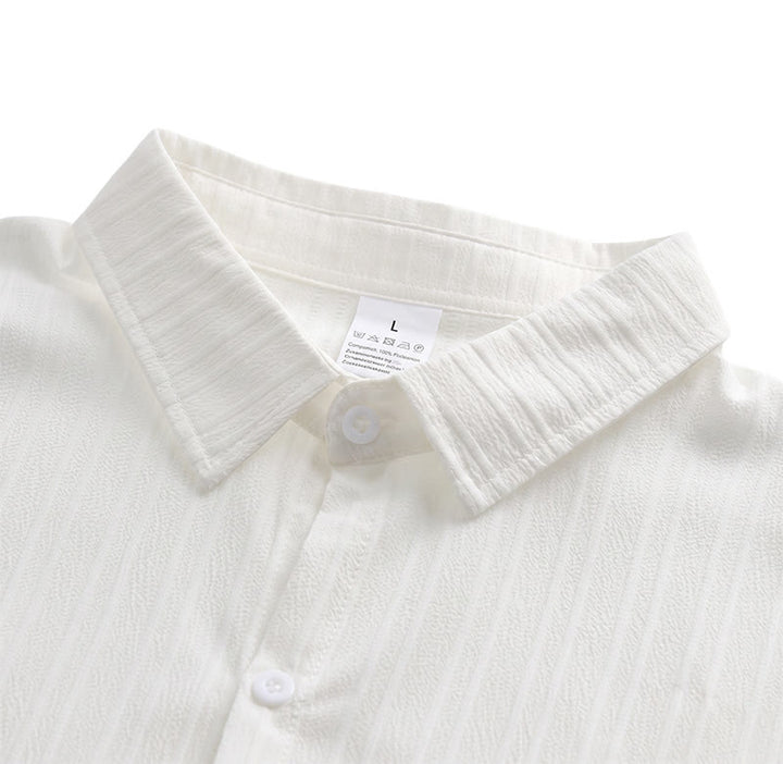 Men's Cotton Linen Striped Jacquard Casual Shirt - image 20