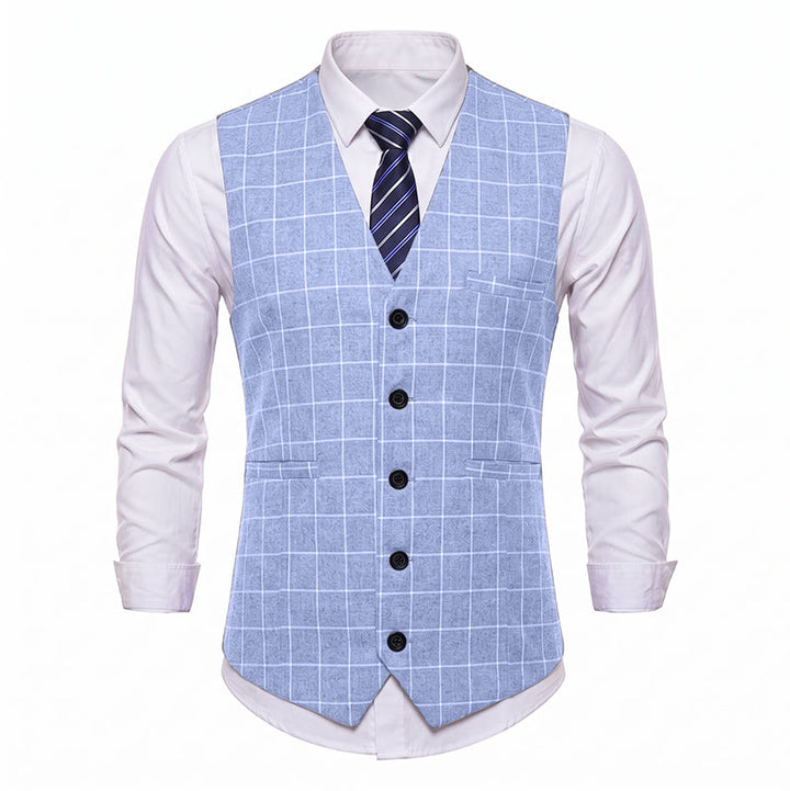 Men's Classic Grid Formal Business Casual Suit Vest - image 10