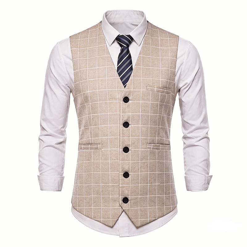 Men's Classic Grid Formal Business Casual Suit Vest - image 11