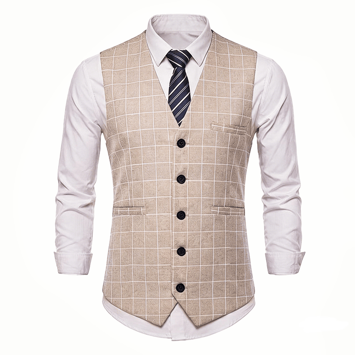 Men's Classic Grid Formal Business Casual Suit Vest - image 11