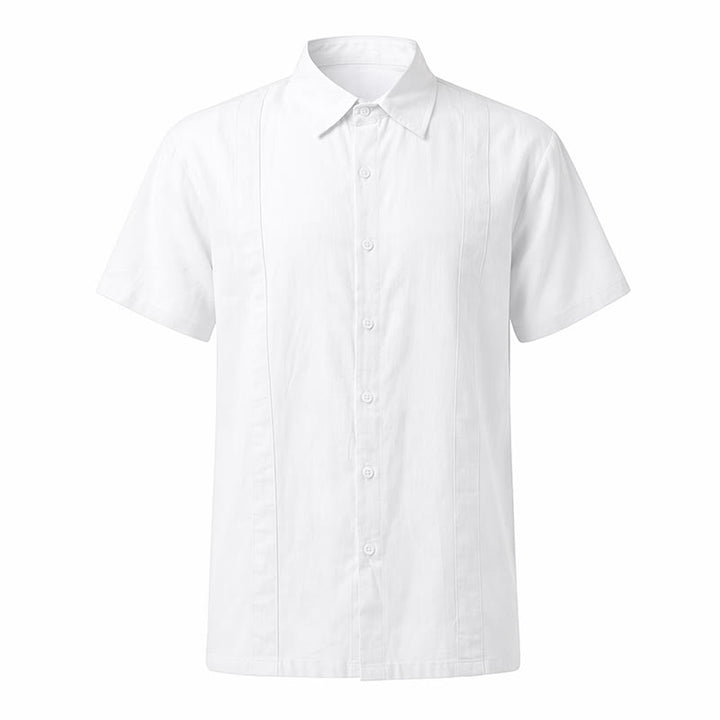 Men's Minimalist Solid Ramie Breathable Summer Casual Cotton Shirt - image 16